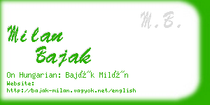 milan bajak business card